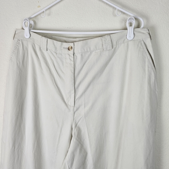J. Jill Stone Beige Cotton Cropped Pants 24W High Rise Straight Leg NWT Plus - Picture 3 of 10